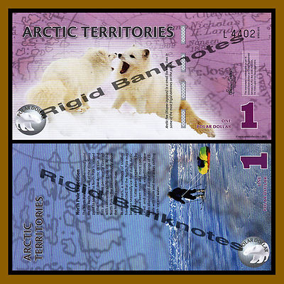 Arctic Territories 1 Polar Dollar, 2012 Arctic Fox Polymer Unc