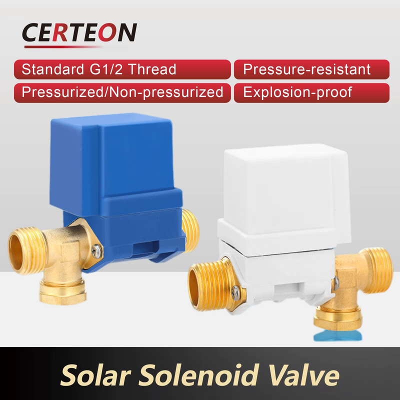 1/2" Brass Male Thread Solar Solenoid Valve DC12V AC220V Normally Closed Water I