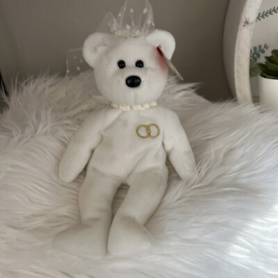 TY Beanie Baby - MRS the Bride Bear (8.5 inch) - MInt Stuffed Animal Toy Wedding