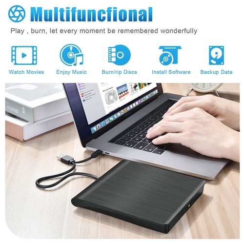 New Slim External CD DVD RW Drive USB 3.0 Writer Burner Player For Laptop PC