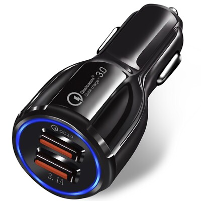  Car USB Charger Portable 3A Fast Charge Car Charger 2 Port USB Quick Charge 3.0
