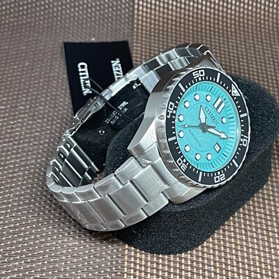 Pre-owned Citizen Nj0170-83x Cyan Dial Automatic Stainless Steel Analog Men's Dress Watch