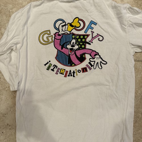 Vintage Disney Goofy International Long T Shirt Sleeve Disney Parks 24 x30