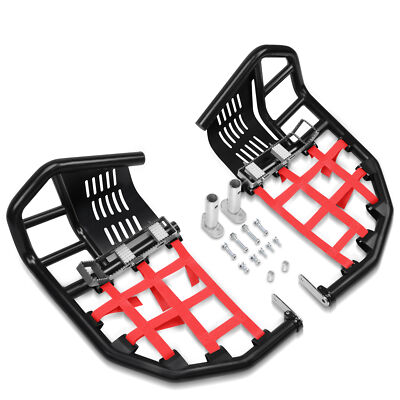 For Honda TRX 450R all years Red Nets Pro Sportrax Nerf Bars Heel Guard Pair