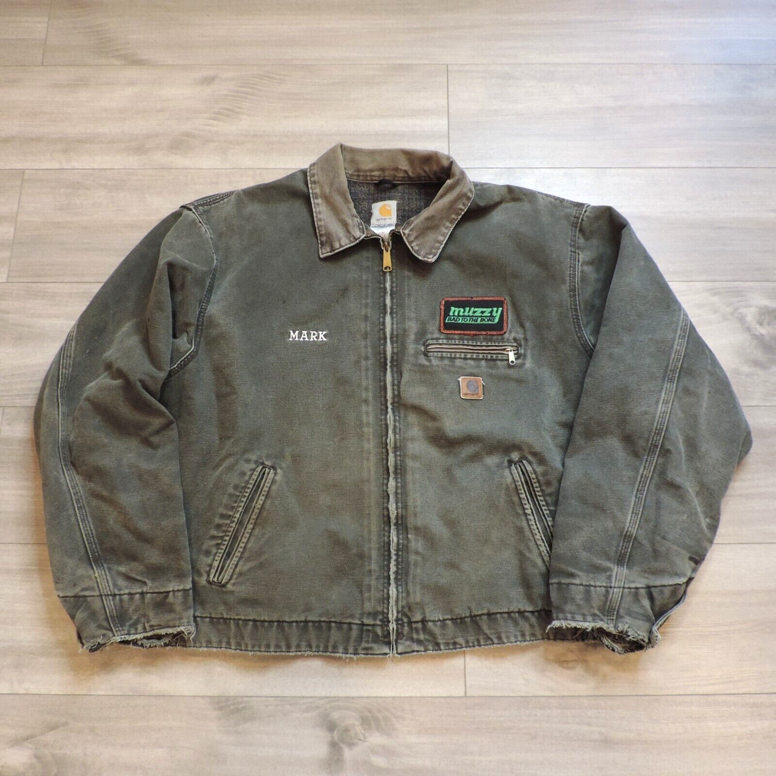 Carhartt J97 MOS Green Blanket Lined Detroit Jacket Made USA Carhartt J97 MOS Green Blanket Lined Detroit Jacket Made USA