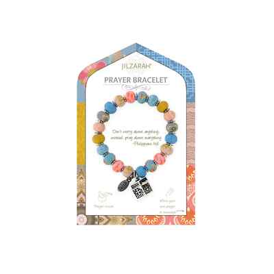 NEW JILZARA Clay Beads PRAYER CHARM MESSAGE BOX PASTEL MULTI COLOR Bracelet