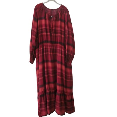 NWT TERRA & SKY Tuscan Rose Washy Stripe Long Sleeve MODEST Peasant Dress Sz 3X