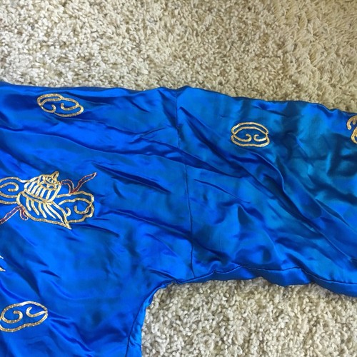 VINTAGE CHINESE SILK KIMONO/ ROBE/ TOP WITH GOLD BULLION EMBROIDERY- PHEASANTS
