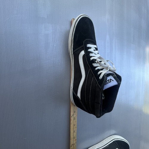 VANS High Top Men's Black & White Skater Shoes Suede Skate Sneakers  11.5