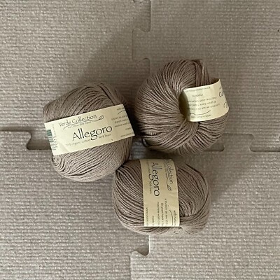 Allegoro Verde Classic Elite Yarns Linen Cotton Blend 3 skeins Sport Wt Beige 