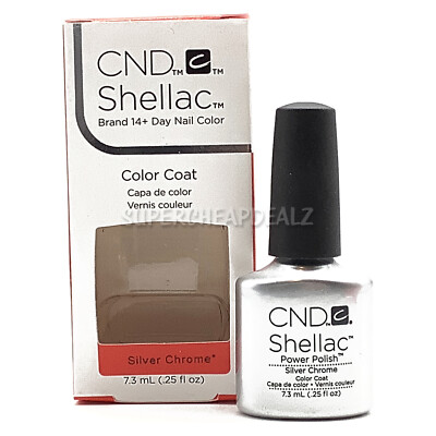 CND Shellac Color Coat - Silver Chrome - 7.3 ml / 0.25 oz NIB AUTHENTIC