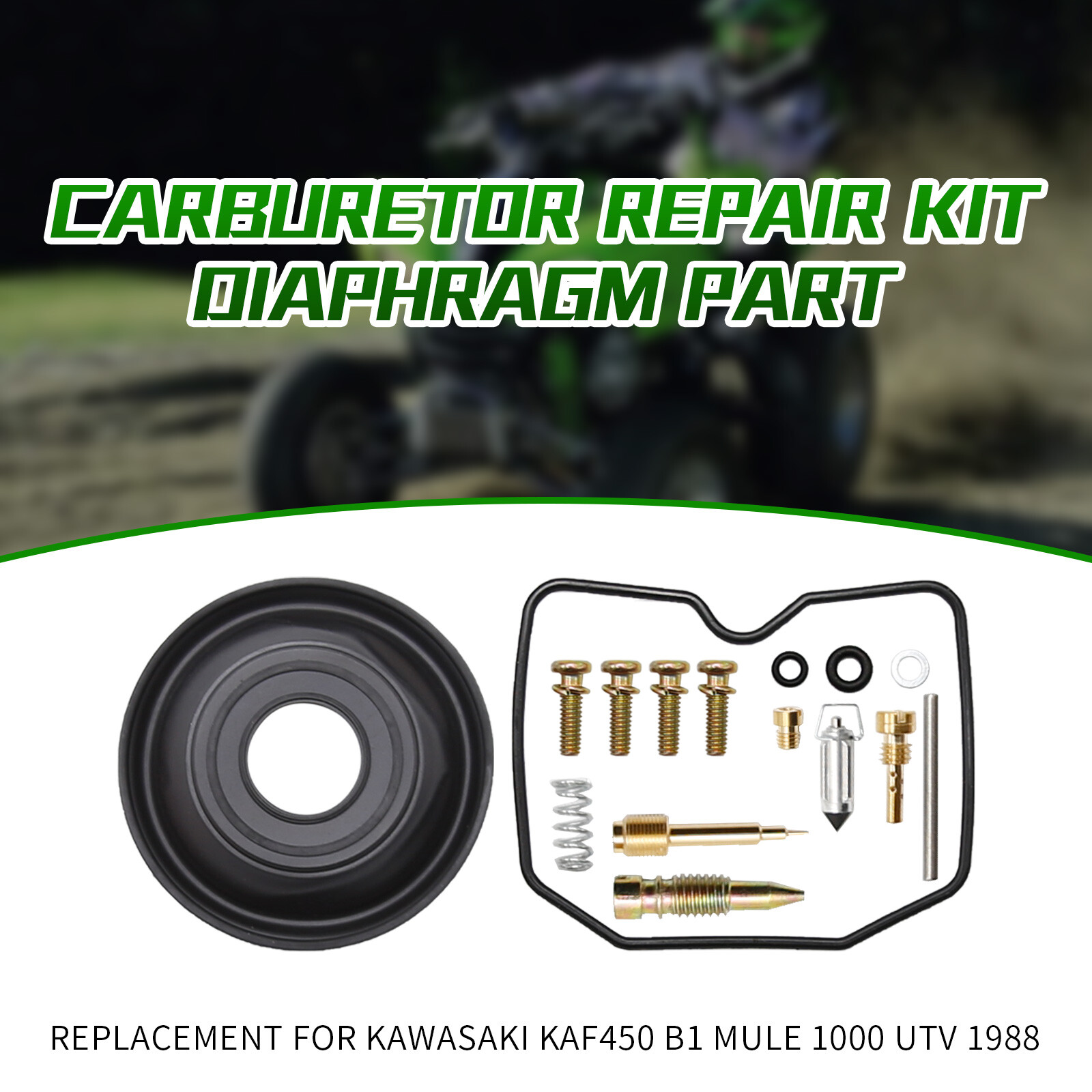 Carburetor Repair Kit Diaphragm Part for Kawasaki KAF450 B1 Mule 1000 UTV 1988