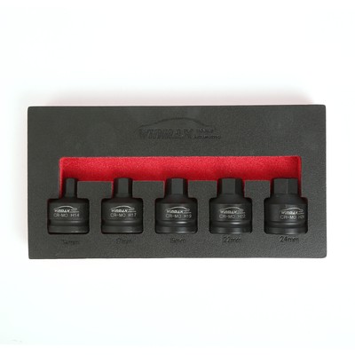 5pc Metric 14 17, 19,22, 24mm, Cr-Mo Steel 3/4'' Inch Drive Impact Hex Driver Set