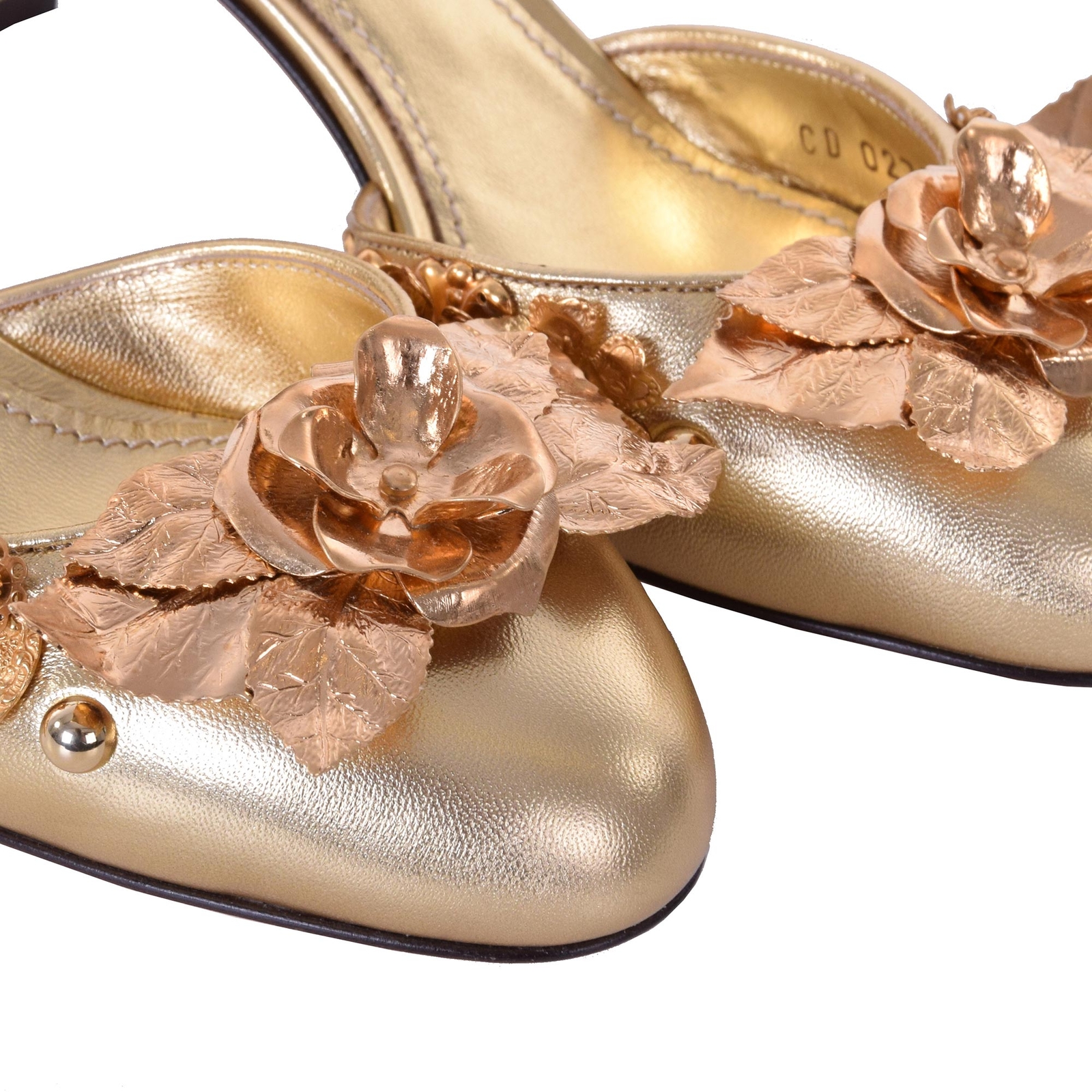 nappa leather sandals with baroque d&g heel