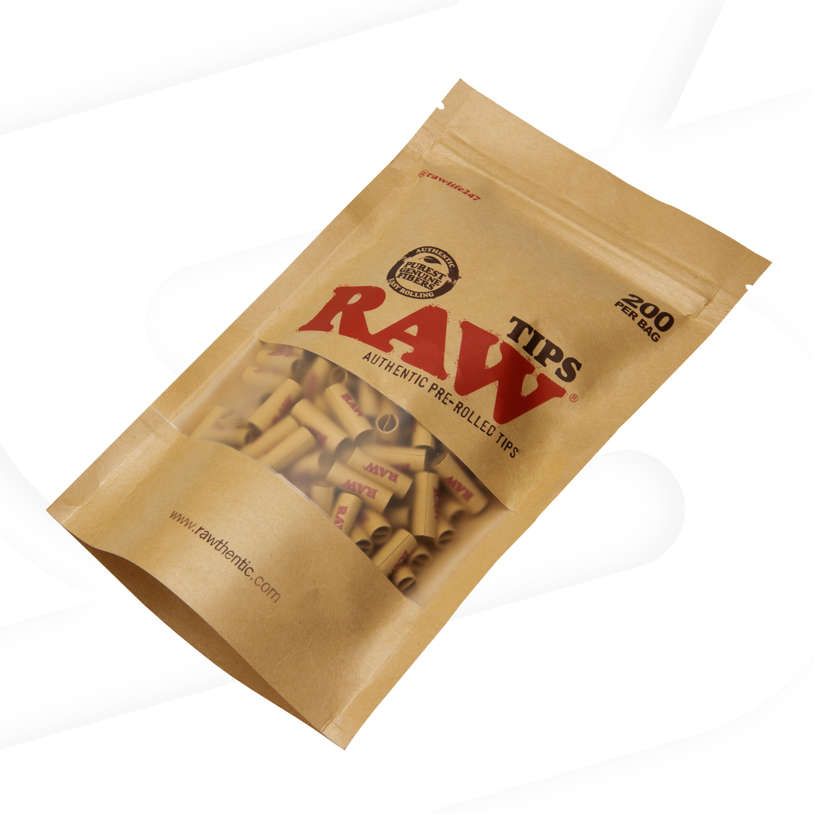 RAW Pre-Rolled Tips Filter Tips Bag | 200 count