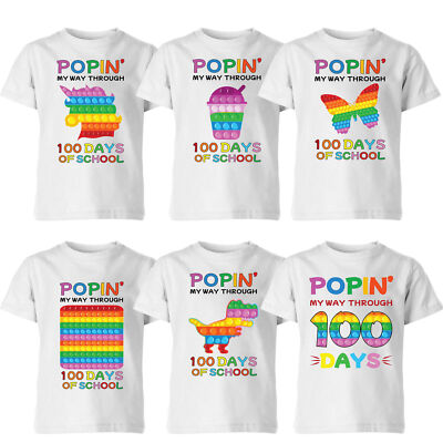 Poppin My Way Through 100 Days Funny 100th Day Of School Kid T Shirt