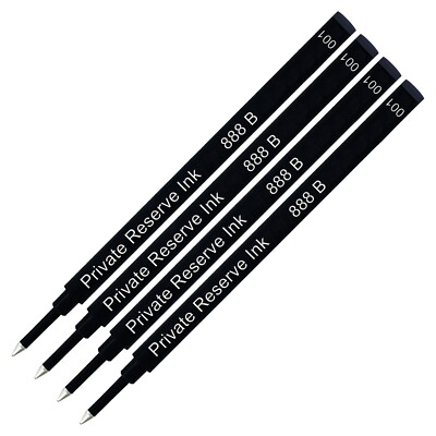 4 Pack - Private Reserve Ink Schmidt 888 Rollerball Refill Black Broad Tip