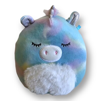 Squishmallow Rodina 8  Blue Pink Tie Dye Unicorn Plush