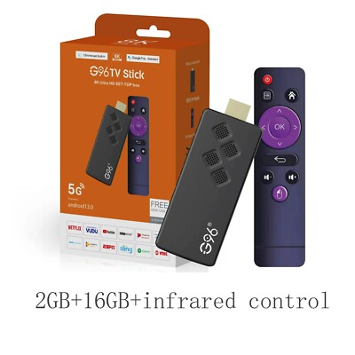 2024 Smart TV Stick Android 13 Dual Wifi BT5 4k W/ Voice/Infrared Remote Control