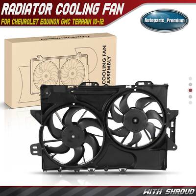 Dual Radiator Cooling Fan w/ Shroud Assembly for Chevrolet Equinox GMC 2010-2012