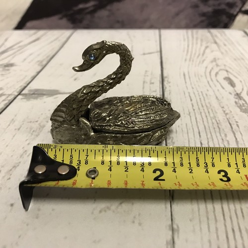 Vintage Silverplate Swan Goose Small Trinket Holder Decor Made In Portugal