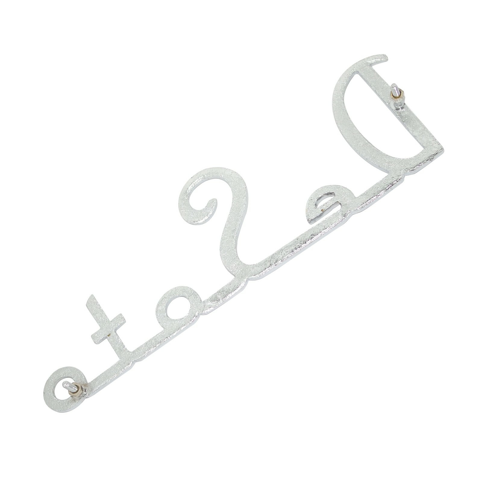Vintage Car Desoto Script Badge Emblem Decal Brass Chrome Plated 