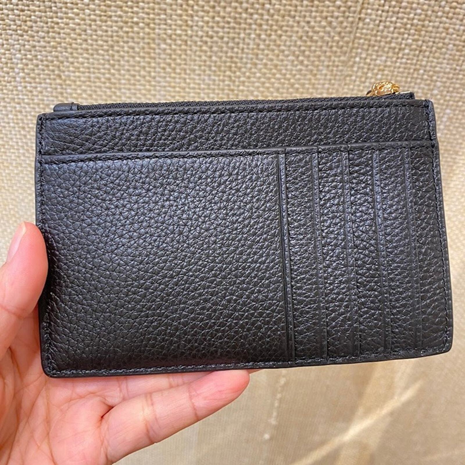 Tory Burch スリム フラグメントケース Britten Zip card case Tory Burch Britten Zip Card Case Wallet in Black - Etsy