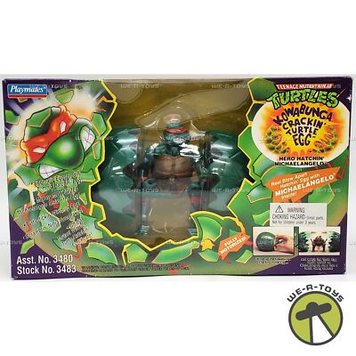 TMNT Kowabunga Crackin Turtle Egg Hero Hatchin Michaelangelo 3483 Playmates NRFB