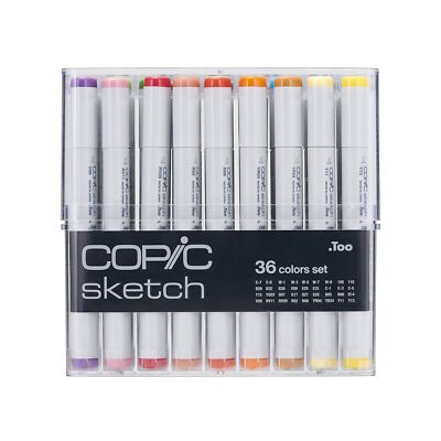 Copic Sketch, Alcohol-Based Markers, 36pc Set, Basic (New ver.) 36-markers