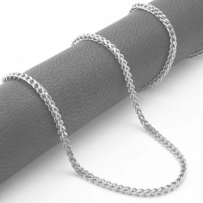 Pre-owned Nuragold 10k White Gold Womens 2mm Franco Square Box Foxtail Wheat Necklace Chain 16"