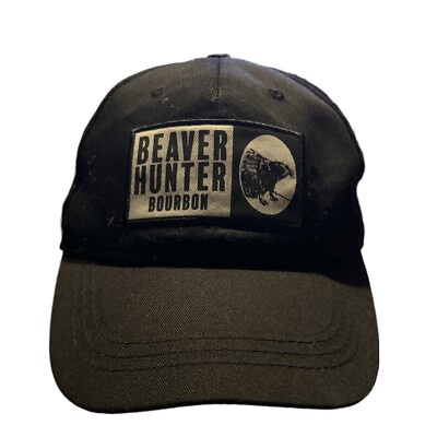 Beaver Hunter Bourbon Men's Baseball Cap Hat Black Adjustable One Size Fits All