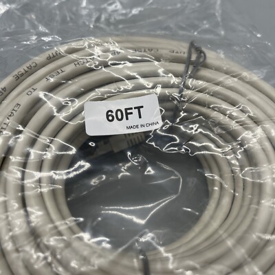 60 FT UTP Cat5E 4P Patch EthernetTo EIA/TIA 568B Ethernet Cable 