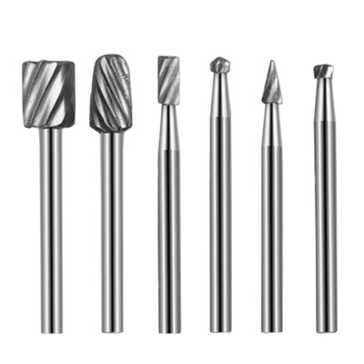 6pcs Mill Cutter Fine Workmanship Grinding Wood Carving File Drill Bit Efficient