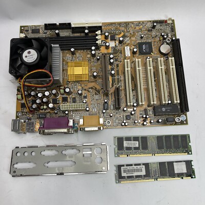 AZZA KT133TX MOTHERBOARD w/ AMD DURON 700MHz CPU 384mb RAM BUNDLE WORKING