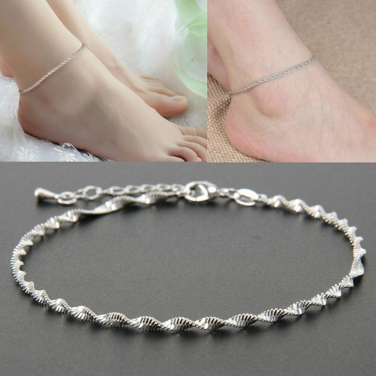 Ankle Bracelet Anklets For Women Chain Silver Foot Beach Jewellery Gift Anklet