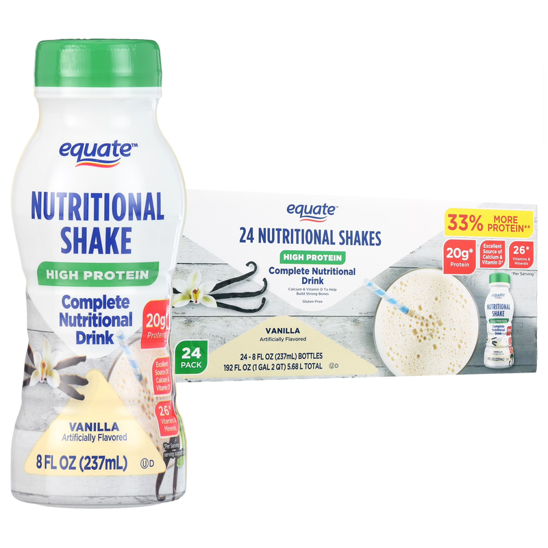 High Protein Shake Nutrition Drink, Vanilla, 8 Fl Oz, 24 Count
