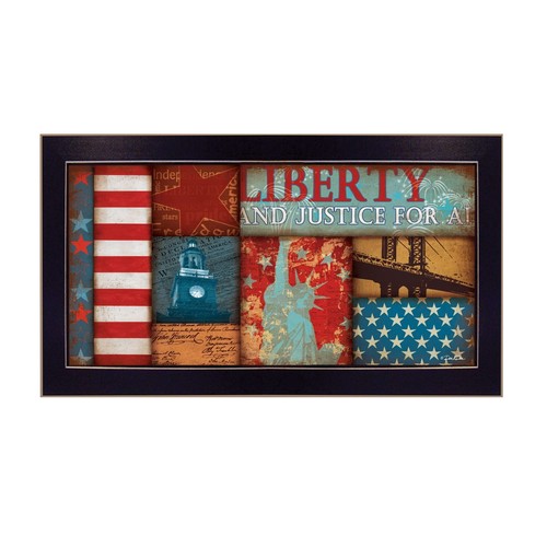 Настенное искусство с принтом в черной рамке Liberty