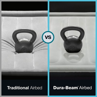 Intex Dura Beam Deluxe Raised Blow Up Air Mattress Bed with Built In Pump, King