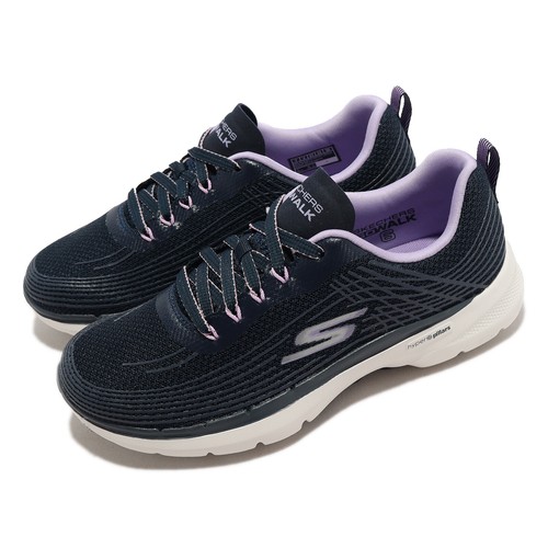 

Skechers Go Walk 6-Stunning Glow Navy Lavender White Women Casual 124554-NVLV, Multi-coloured, Go Walk 6-stunning Glow
