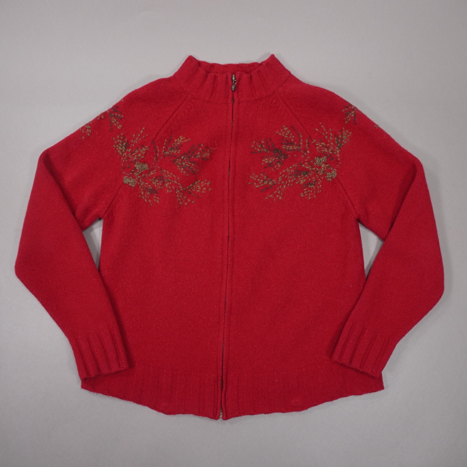 Vintage 90s Woolrich 100% Lambs Wool Full Zip Sweater Womens