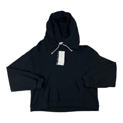 NWT John Elliott Black Alma Cotton Hoodie Made in USA Womens Size 4