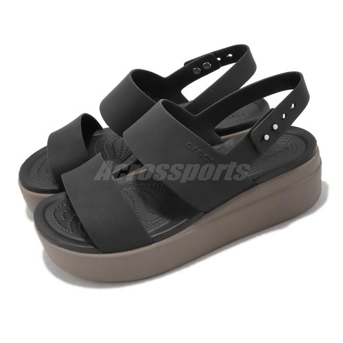 Черные Женские Босоножки на Платформе Crocs Brooklyn Low Wedge W Mushroom 206453-07H