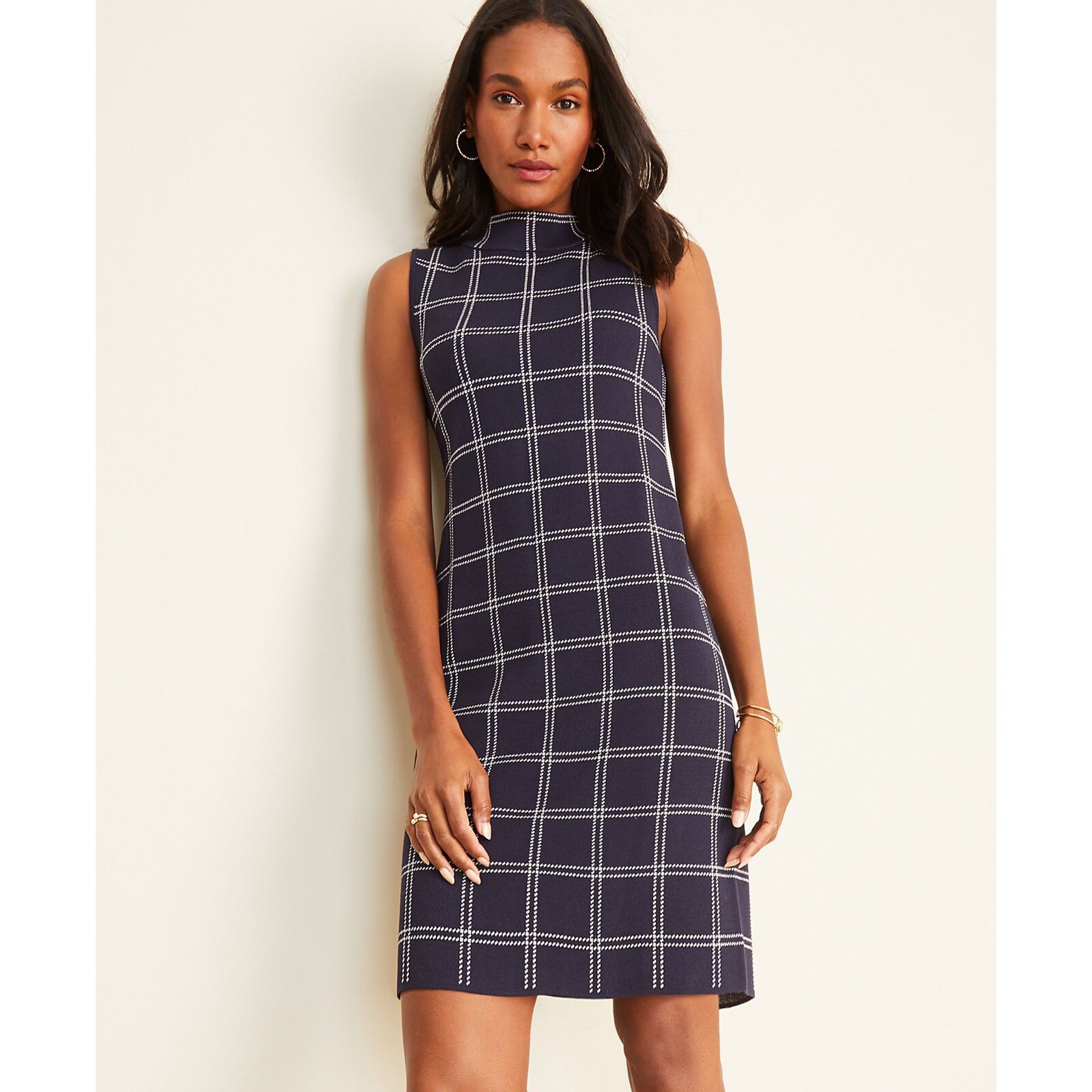 mock neck sweater dresses