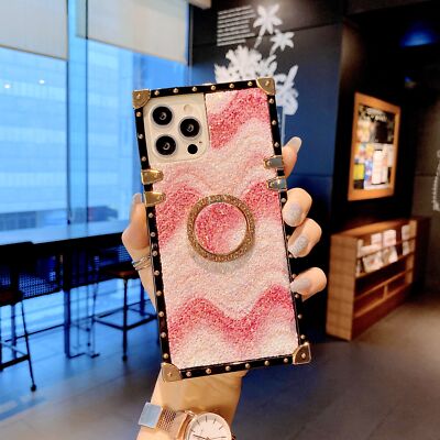 Splice Marble Bling Square Phone Case For Huawei Mate 40 Nova 6 P30 P40 Honor 30