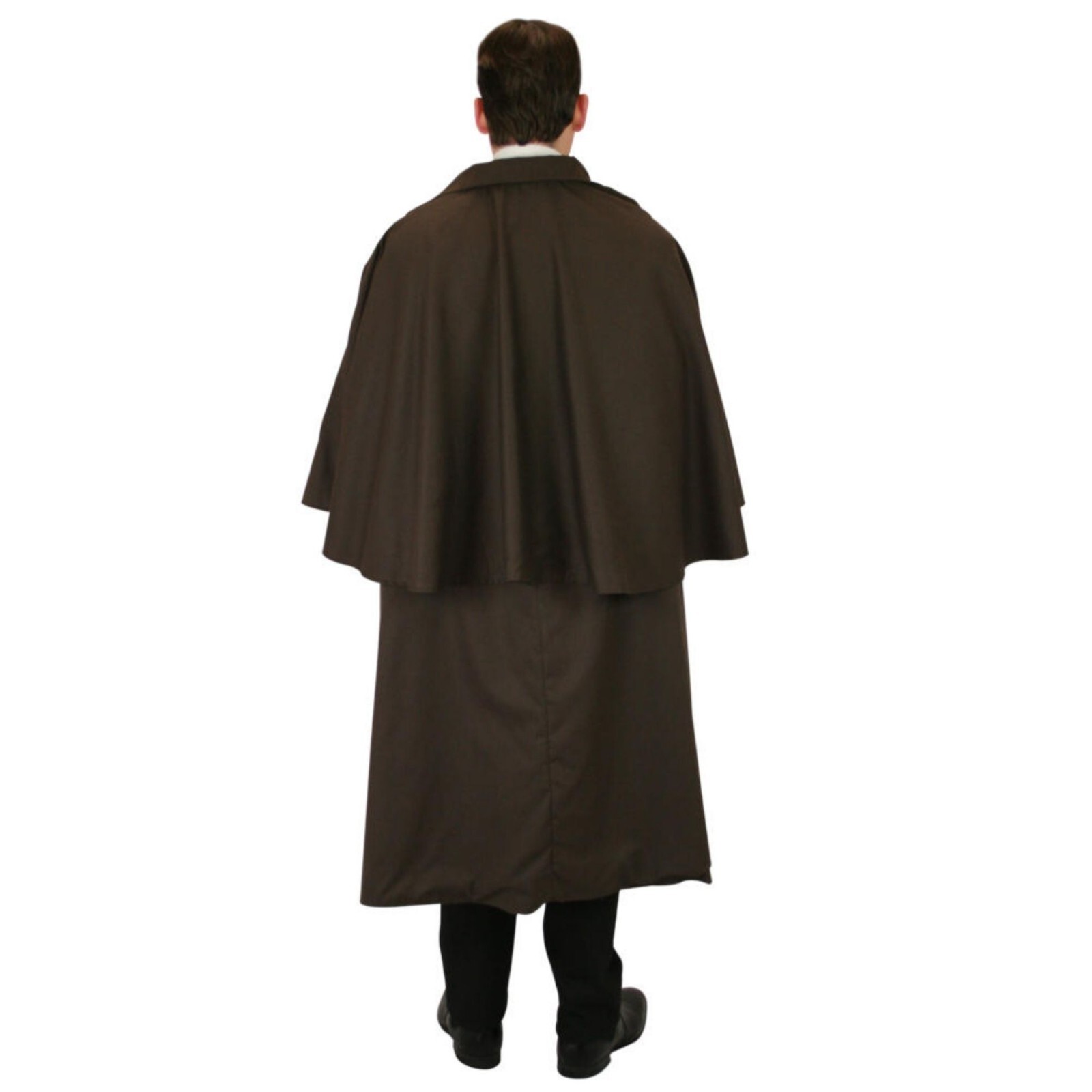 Pre-owned 100% Our Brown Cotton Inverness Cape Lends The Shrewd-thinking Gentleman An Image