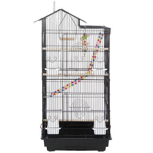 39-inch Roof Top Large Bird Cage Flight Parrot Cockatiel Parakeet Cage w/Toys
