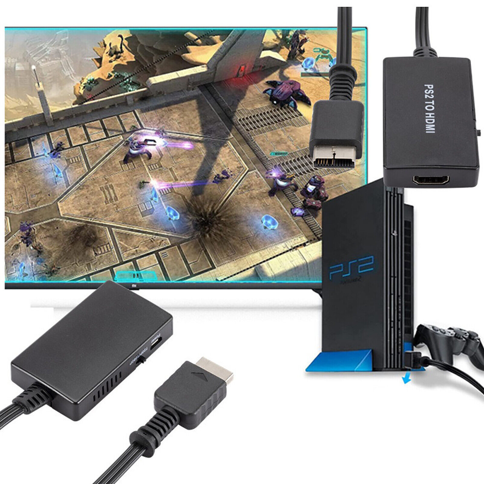 PS2 HDMI Converter for PlayStation 1/2/3 1080P Video Adapter - HD Quality