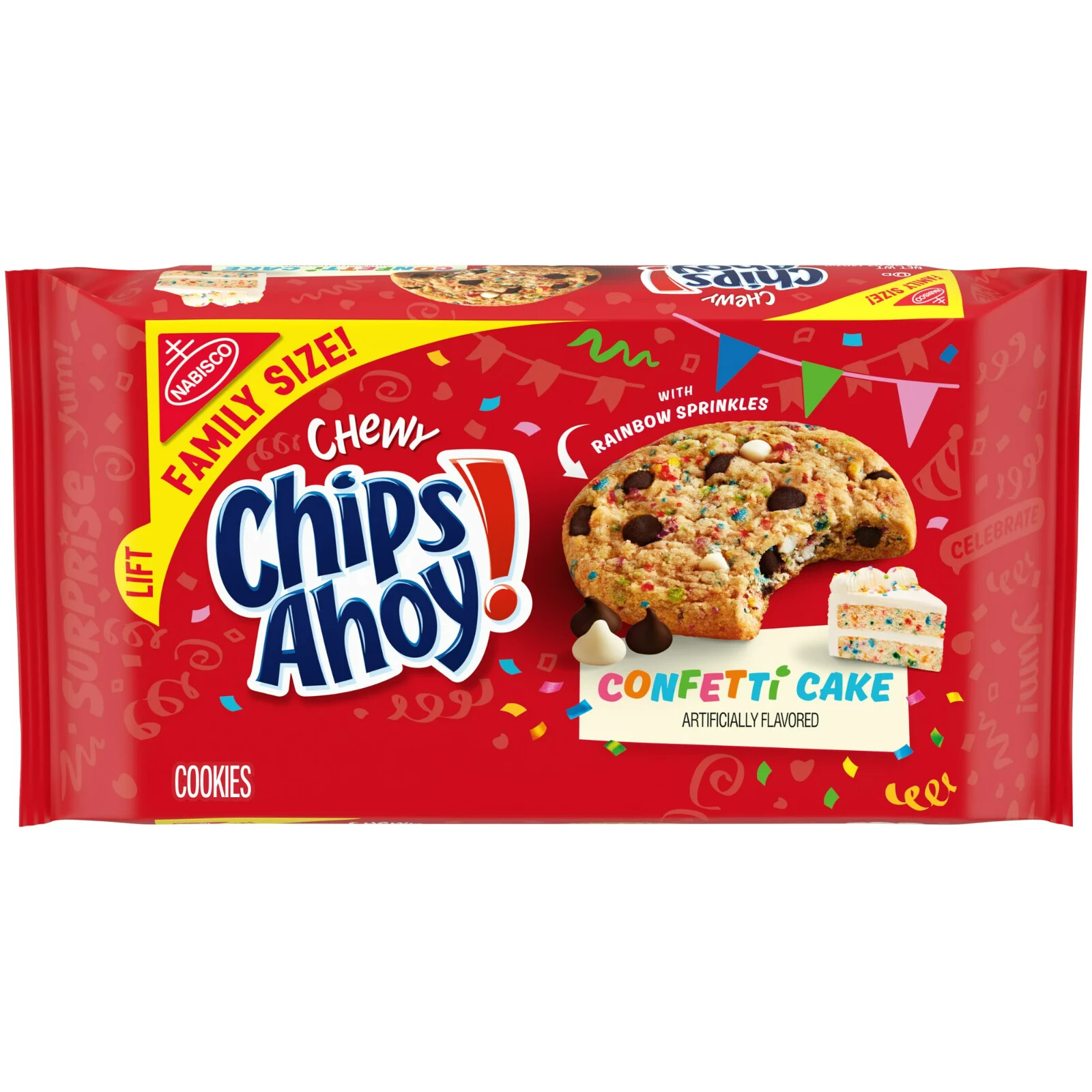 3 X Chips Ahoy! Chewy Confetti Cake Chocolate Chip Sprinkles