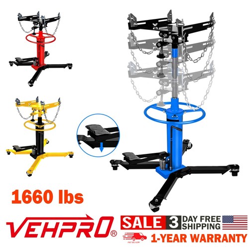 1660lbs Transmission Jacks 2 Stage Hydraulic Jack w/ 360° for car lift 0.75 Ton