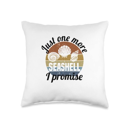 Seashell Collector Beach Collecting Sea Shell Throw Pillow 16x16 Multicolor